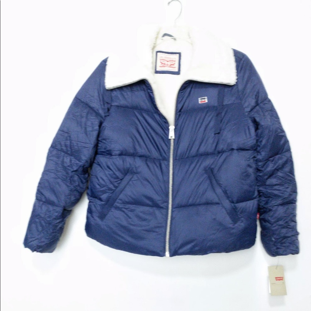Levi’s Blue Nylon Sherpa Puffer Jacket